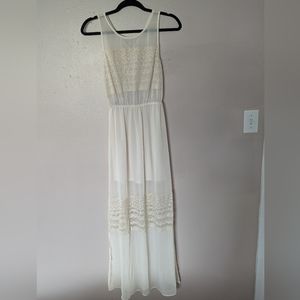 Neutral colour maxi beach dress